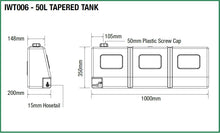 Load image into Gallery viewer, 50L Tapered Water Tank - (1050 X 200 X 390MM*)