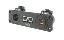 Load image into Gallery viewer, HULK 4X4 TRIPLE FLUSH MOUNT HOUSING WITH 50A PLUG, ACCESSORY POWER SOCKET & DUAL USB PORTS