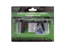 Load image into Gallery viewer, HULK 4X4 TRIPLE FLUSH MOUNT HOUSING WITH 50A PLUG, ACCESSORY POWER SOCKET & DUAL USB PORTS