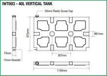 Load image into Gallery viewer, 40L Vertical Water Tank -  (1100 X 75 X 700*)
