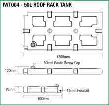 Load image into Gallery viewer, 50L Roof Rack Water Tank - (1200 X 600 X 120MM*)
