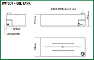 60L Water Tank -  (845 X 360 X 270MM*)