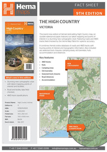 Hema Waterproof Paper Map The High Country VIC