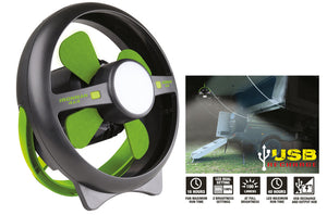 Rechargeable Tent Fan With Led Light
